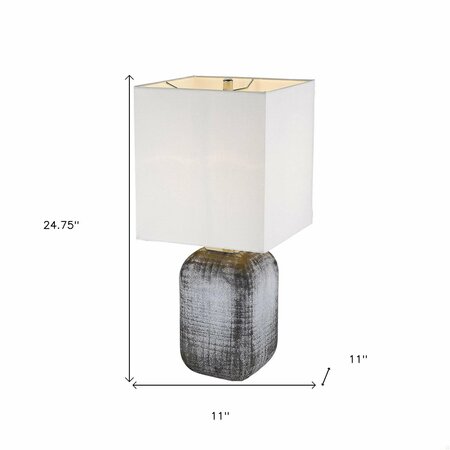 Homeroots 24.75 x 11 x 11 in. Trend Home 1-Light Polished Nickel Table Lamp 399162